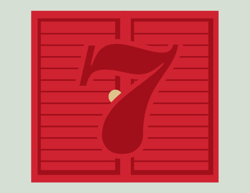 Red number '7' on a red background