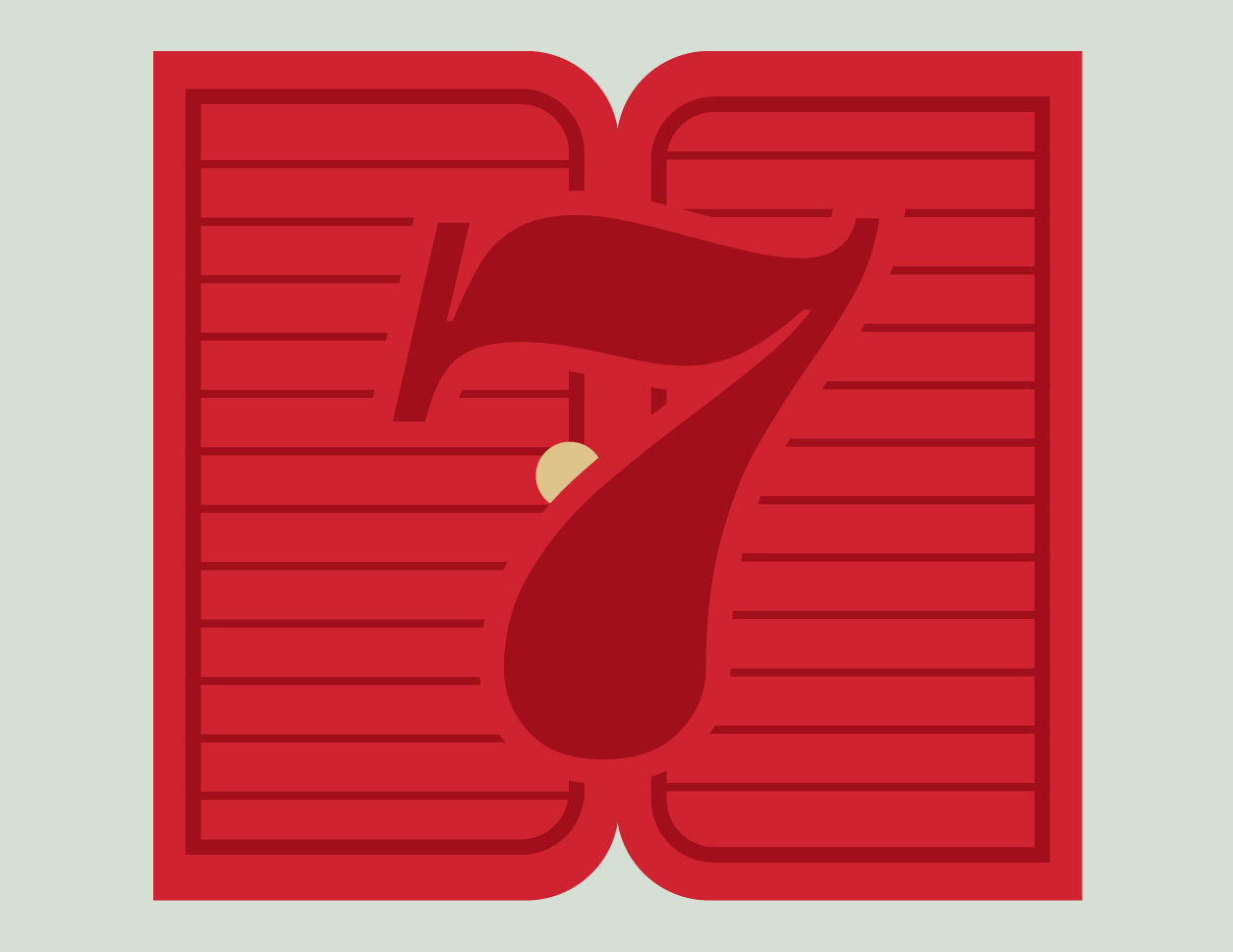 Red number '7' on a red background