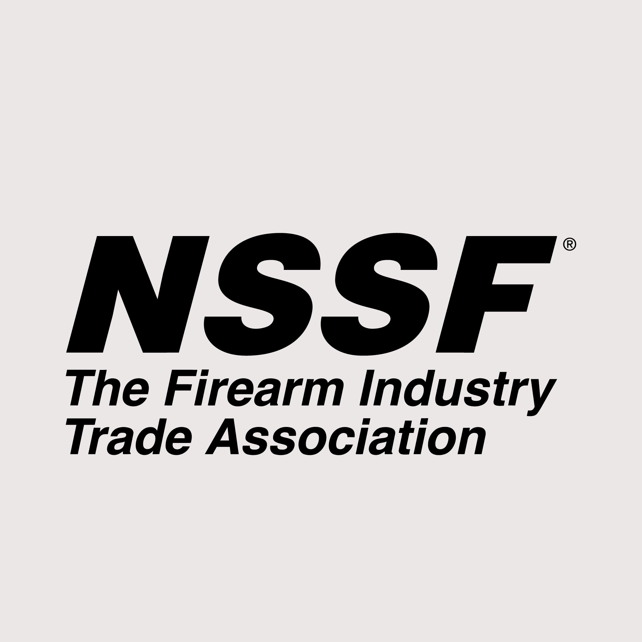NSSF logo for The Firearm Industry Trade Association on a gray background
