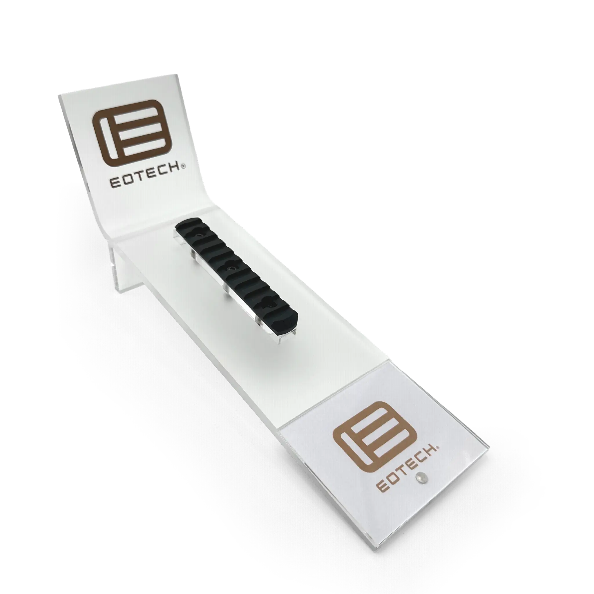 Eotech clear frosted stand for product with branding