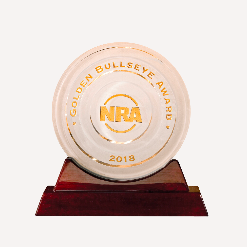 NRA Golden Bullseye Award on a white background