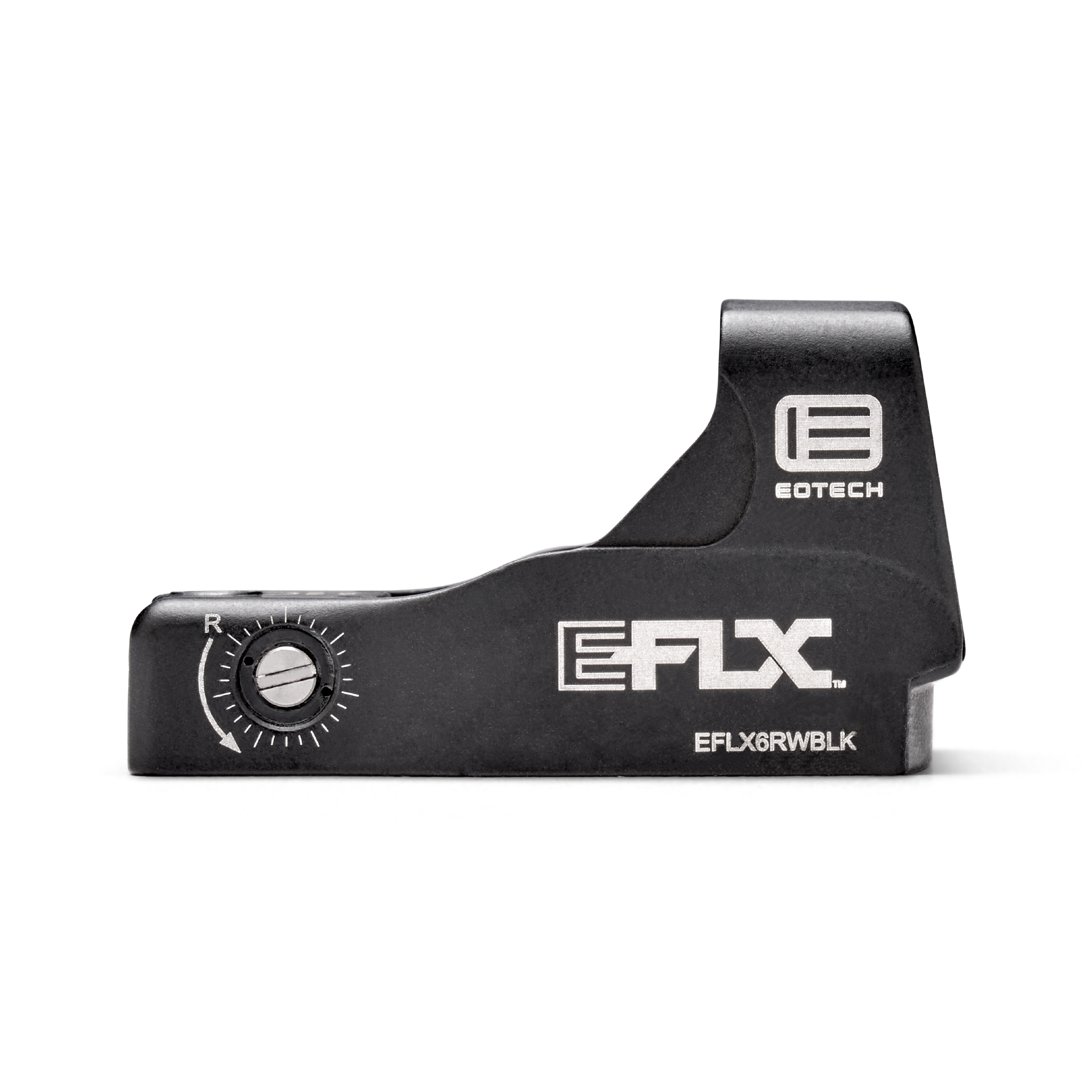 Black EOTECH EFLX sight with red dot on a white background#color_black