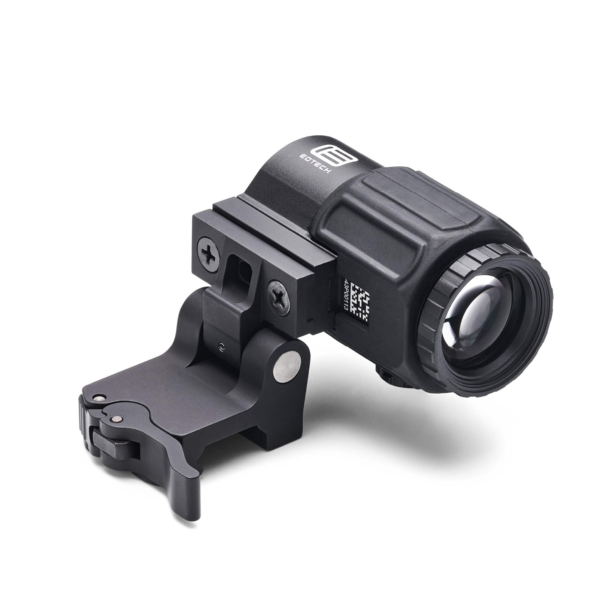 Black EOTECH G43 magnifier switch to the side on a white background