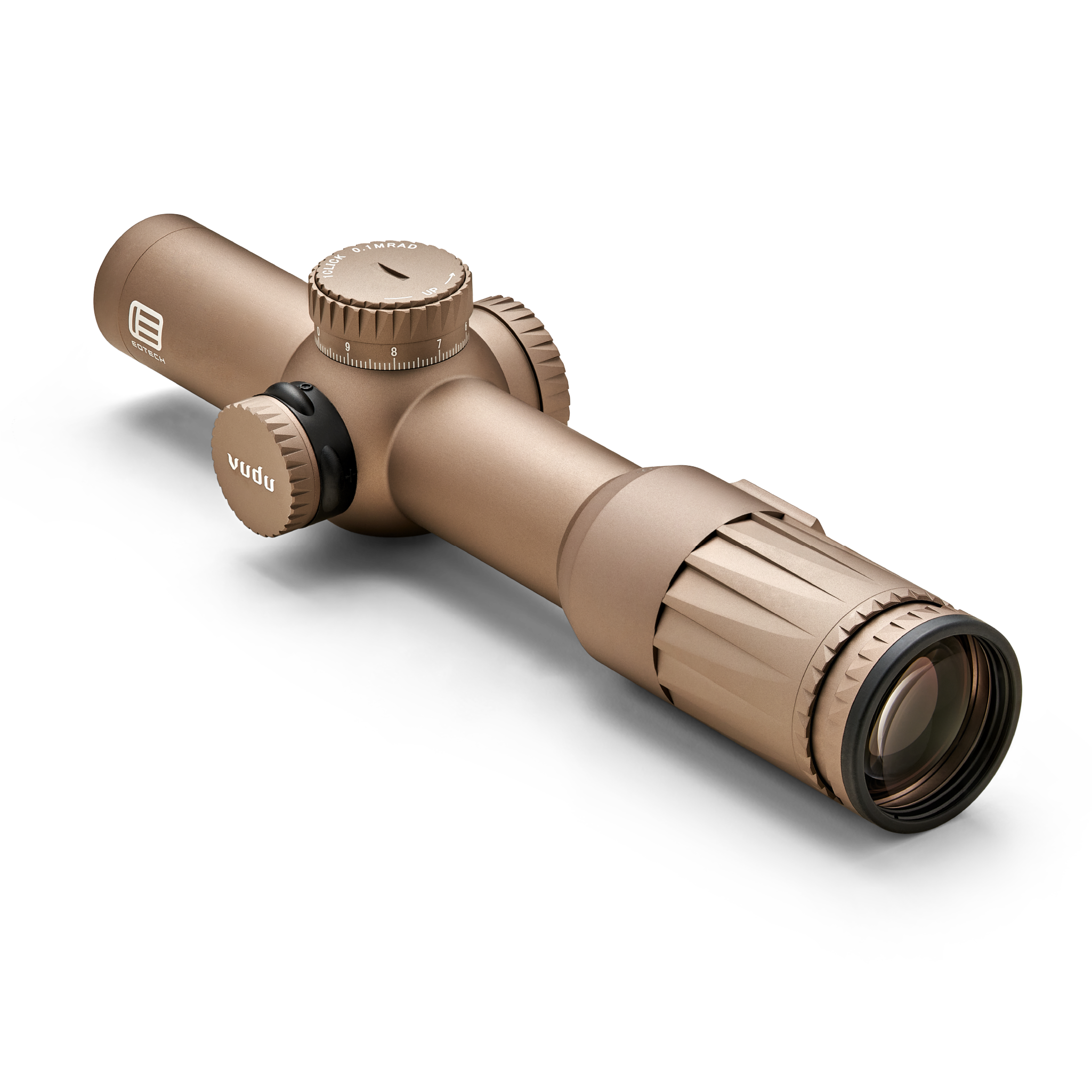 Vudu Tan riflescope on a white background