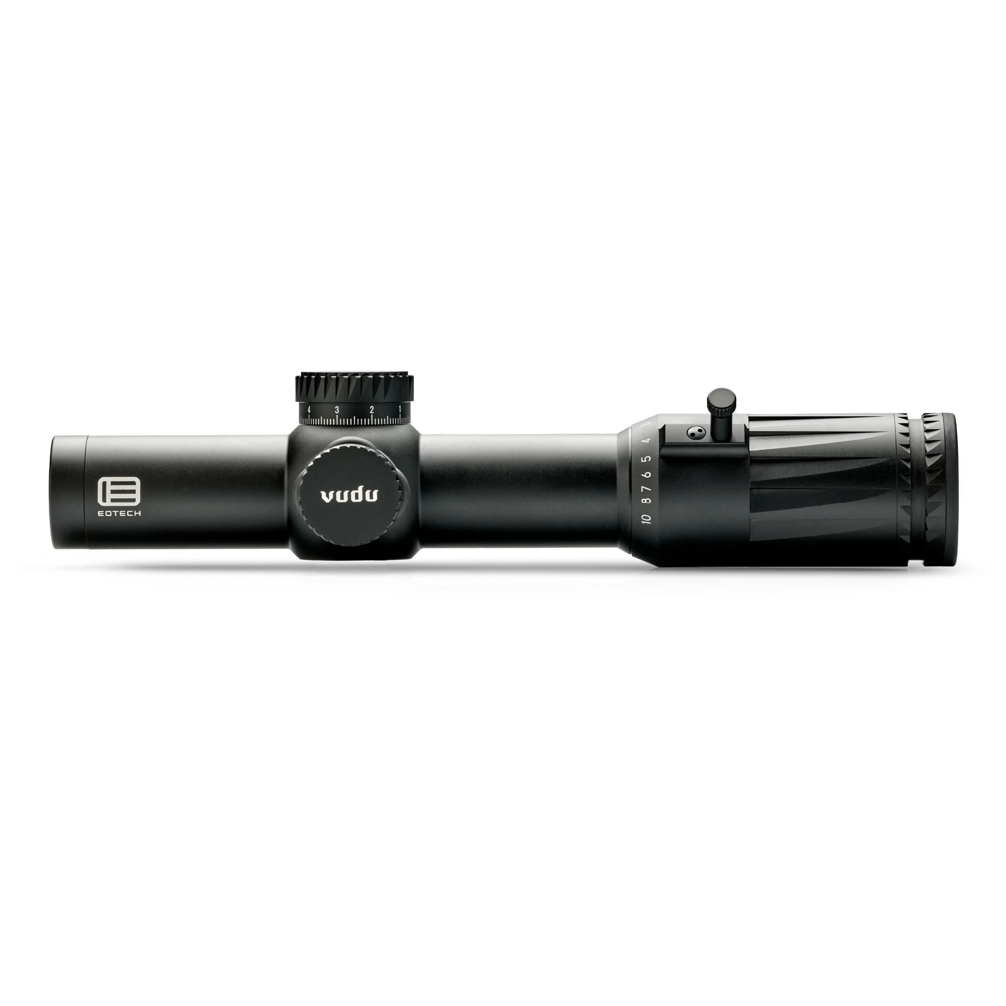 Vudu Black riflescope on a white background