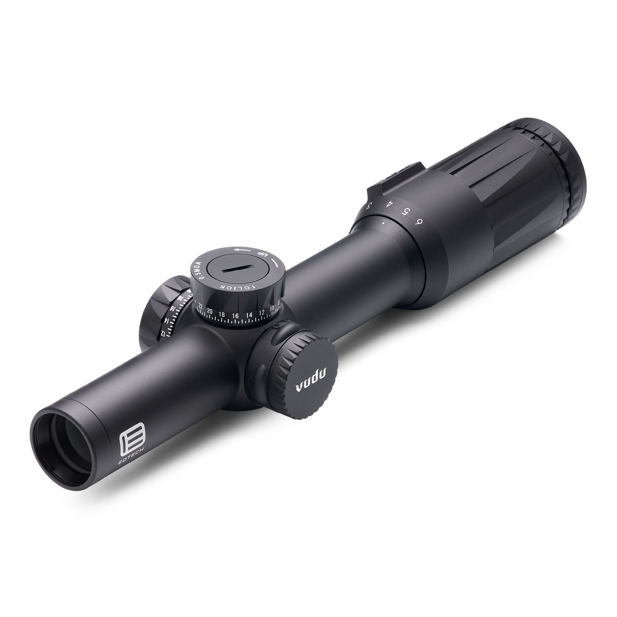 Black EOTECH Vudu rifle scope on a white background