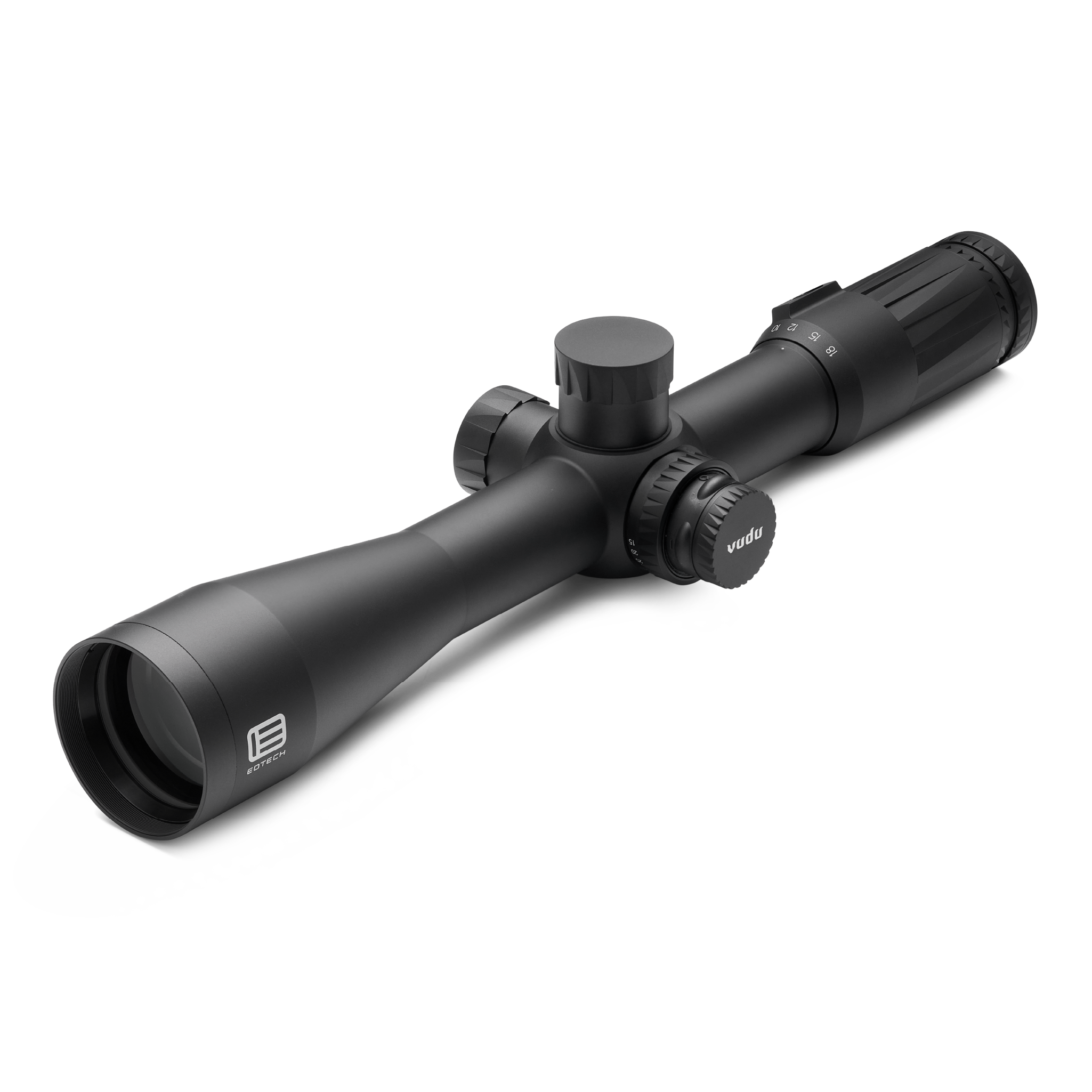 Vudu Black riflescope on a white background