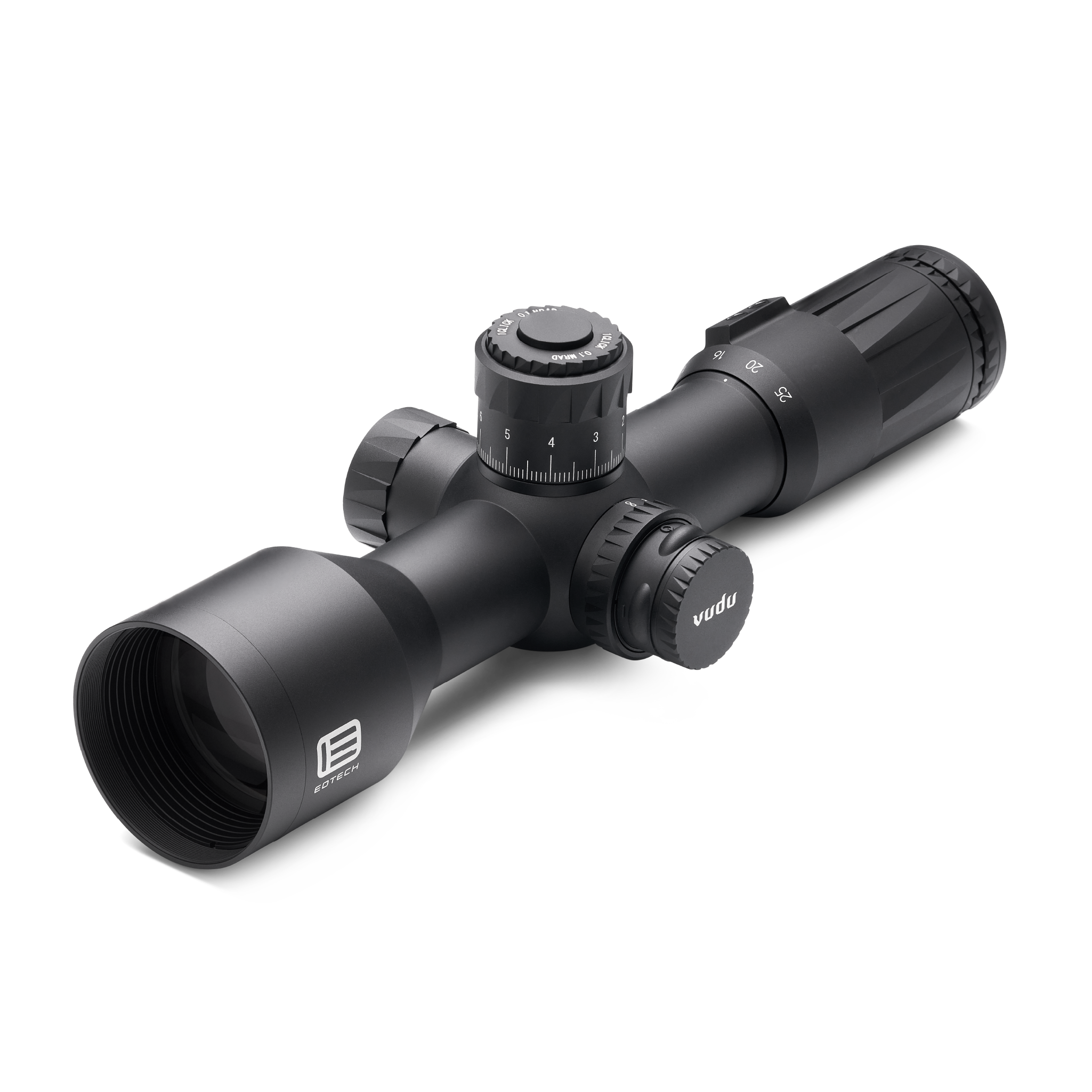 Vudu Black riflescope on a white background