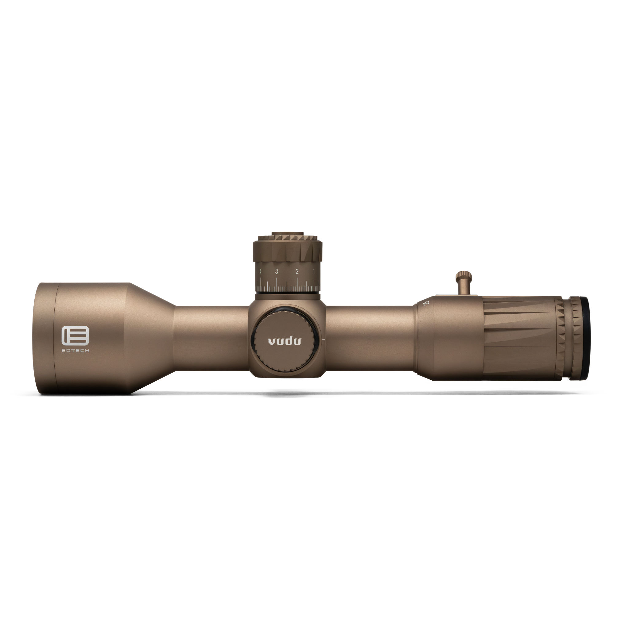 Vudu Tan riflescope on a white background