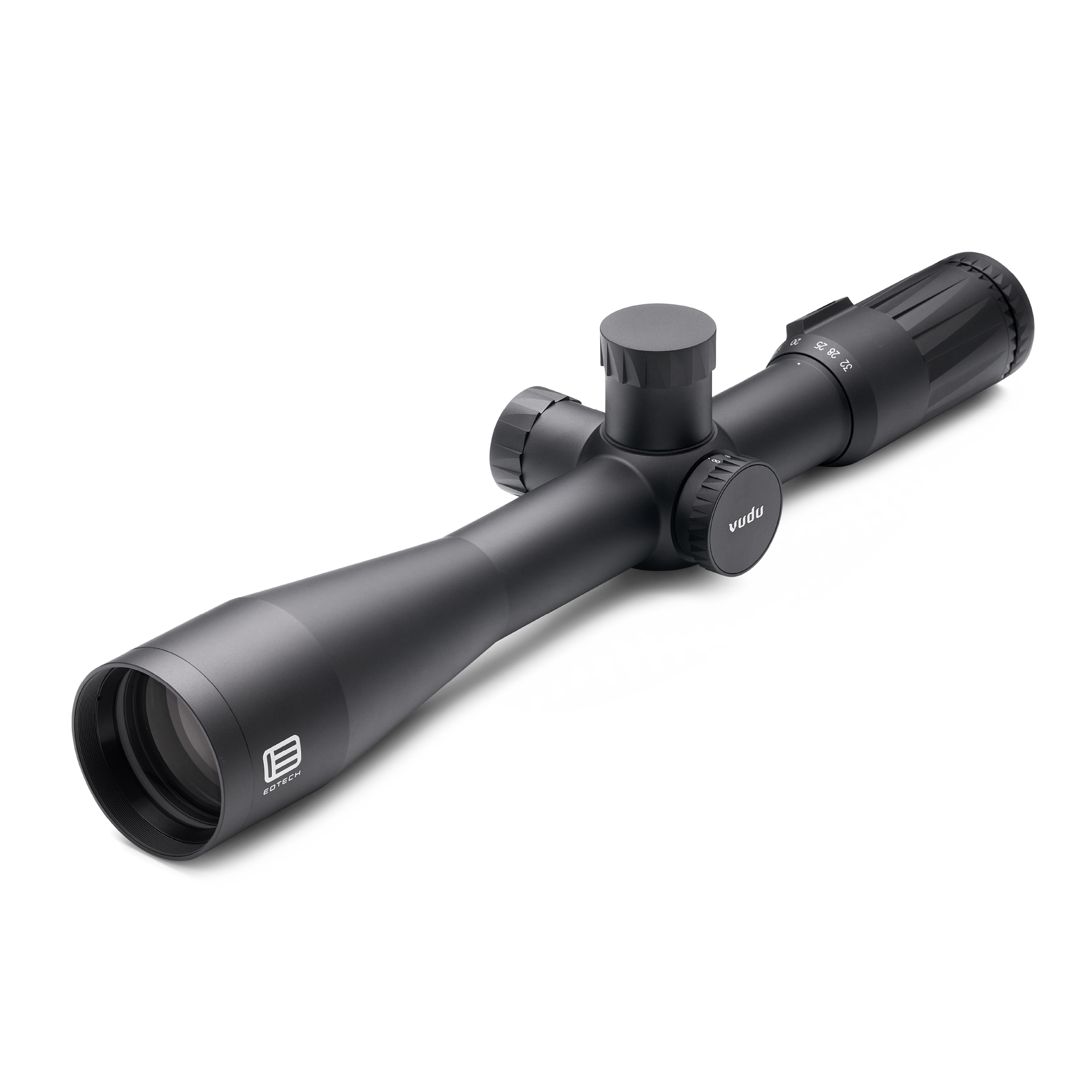 Vudu Black riflescope on a white background