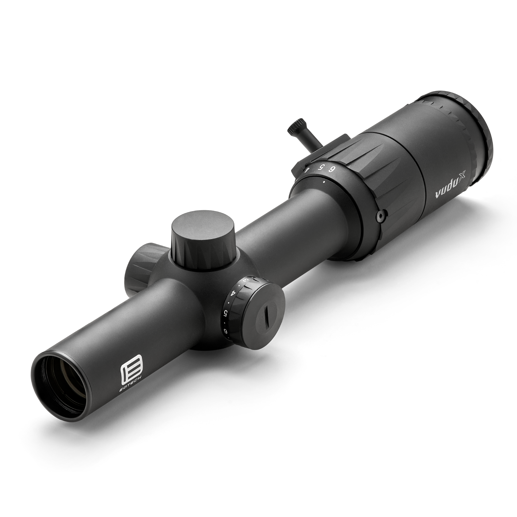 Vudu Black riflescope on a white background
