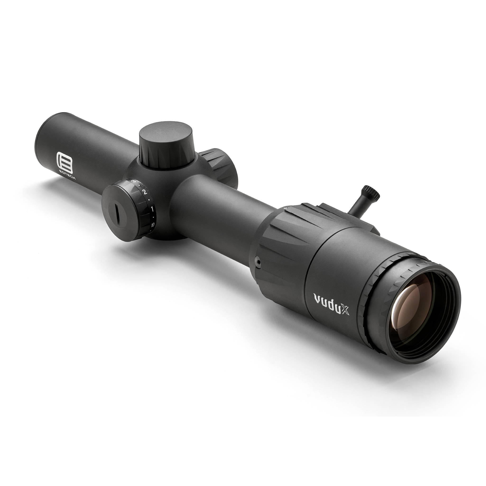 Vudu Black riflescope on a white background