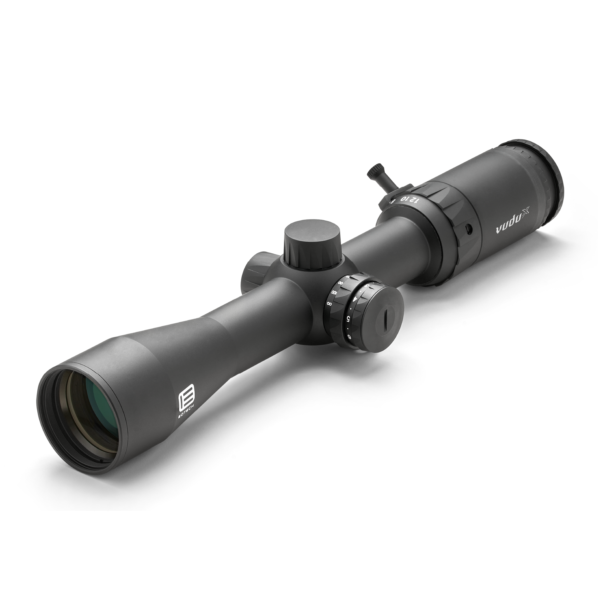 Vudu Black riflescope on a white background