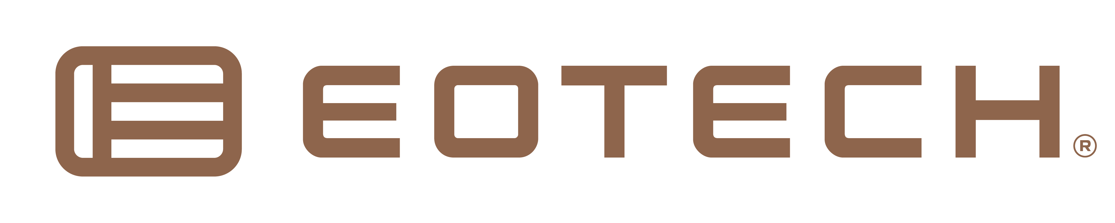 EOTECH Logo Horizontal Copper on white background