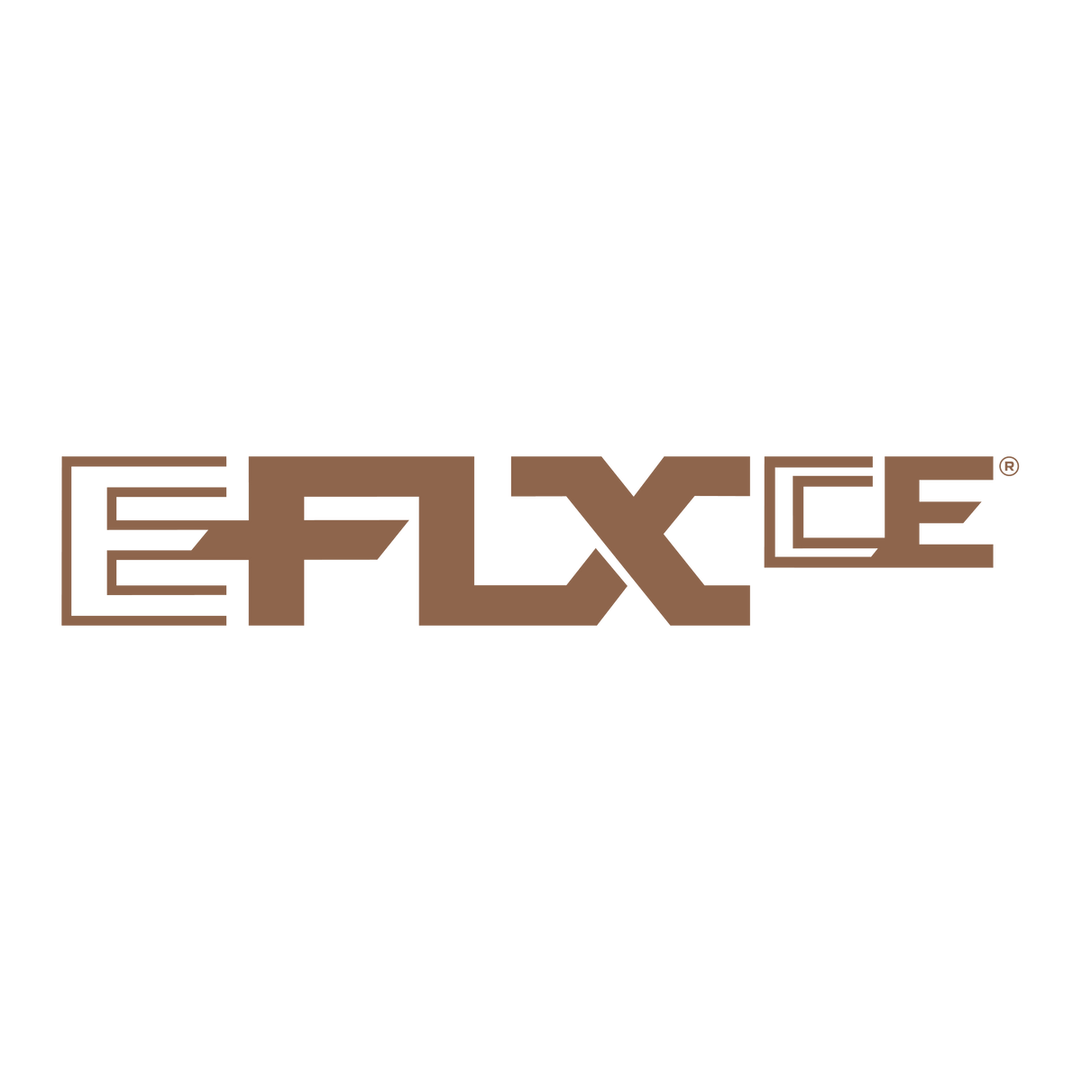 ELX CE logo in Copper on a white background
