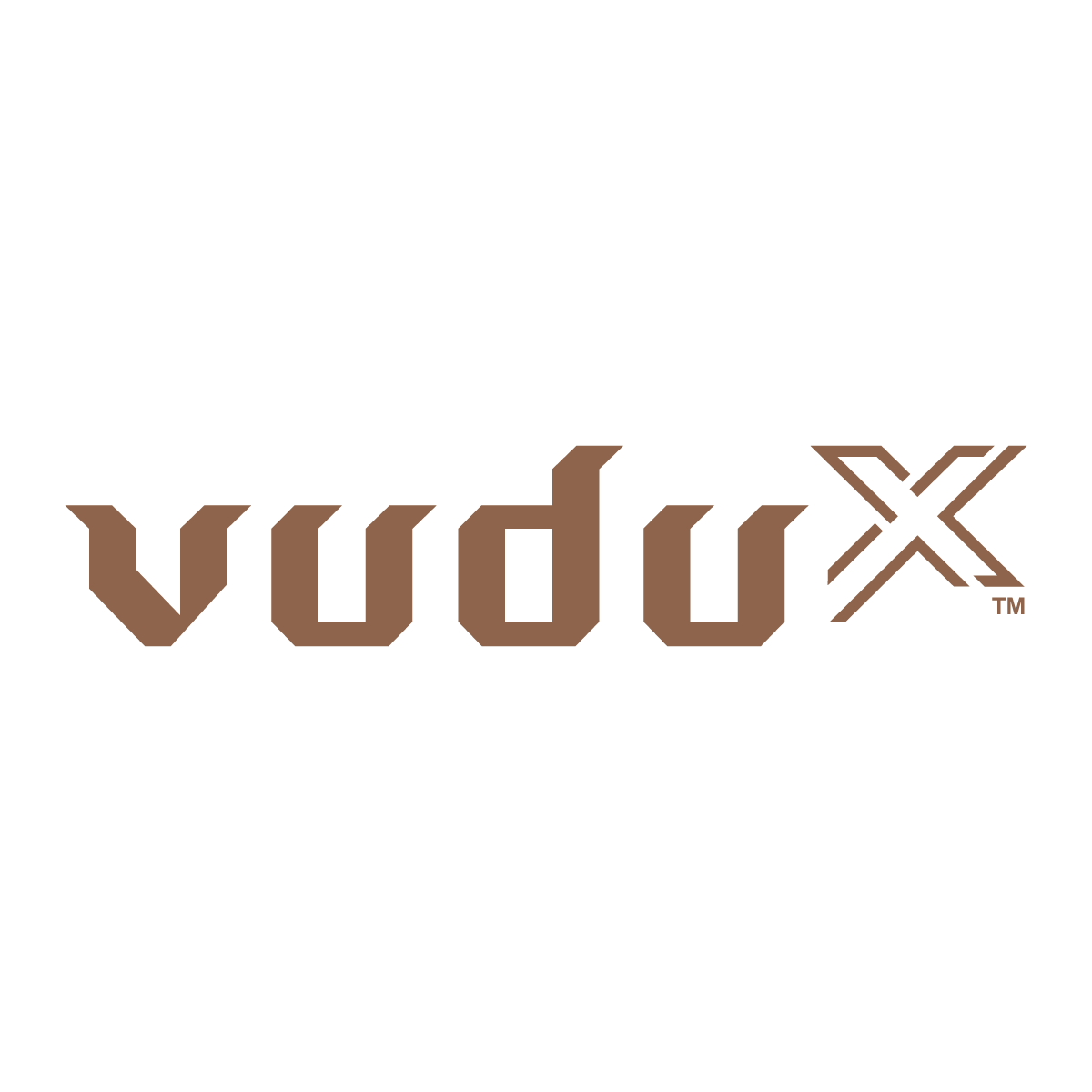 Vudu X logo in Copper on a white background
