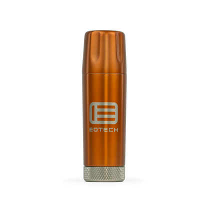 High Camp Flask copper flask with EOTECH logo on it