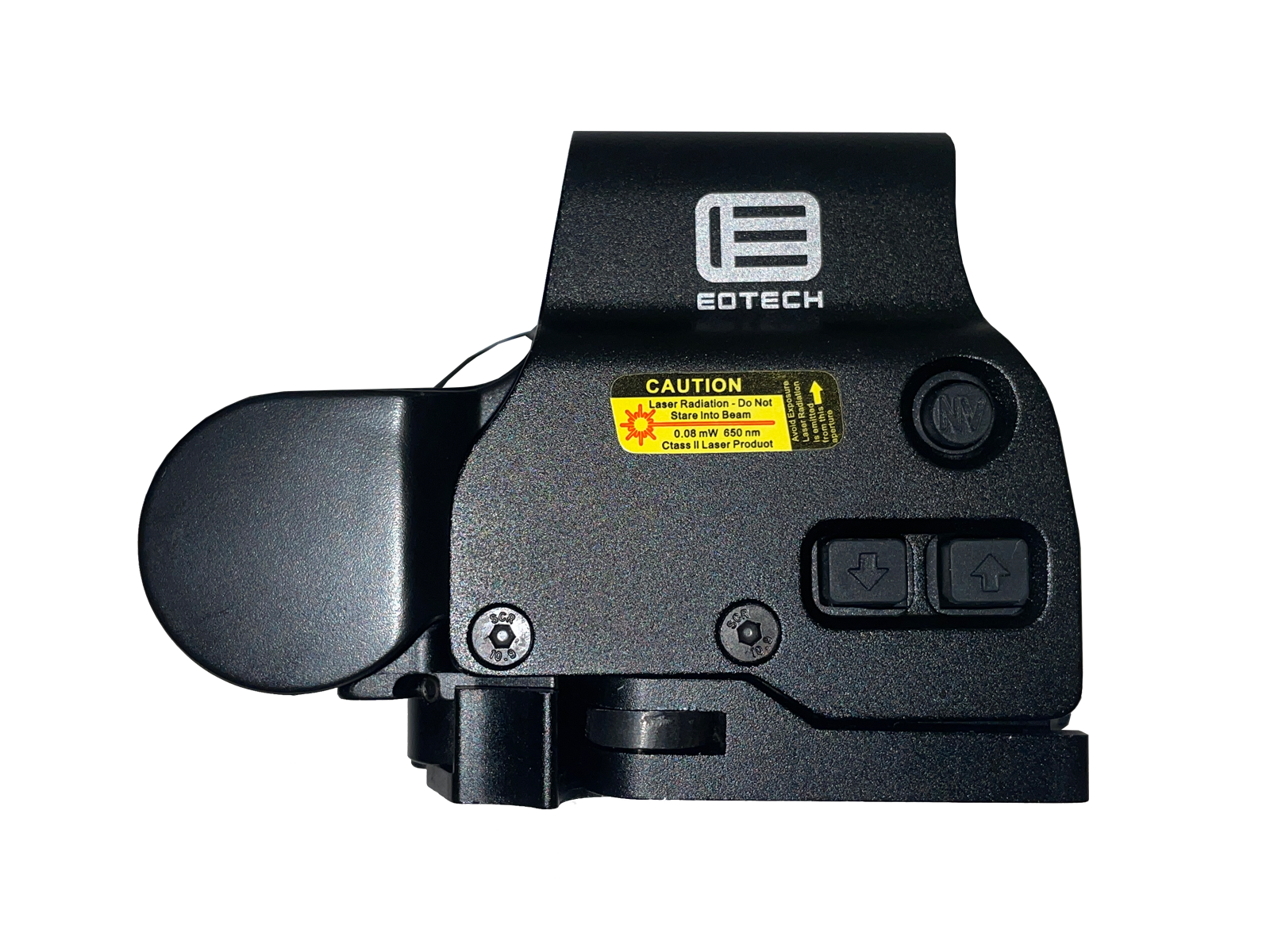 Counterfeit EOTECH HWS EXPS3 side view on dark background
