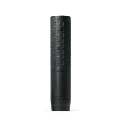 Black DCBL EOTECH Suppressor with geometric pattern on a white background.background