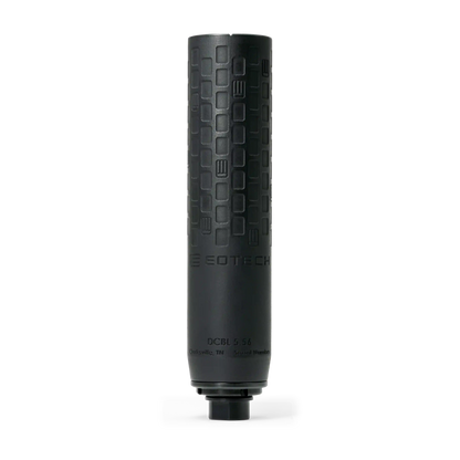 Black DCBL EOTECH Suppressor with geometric pattern on a white background.