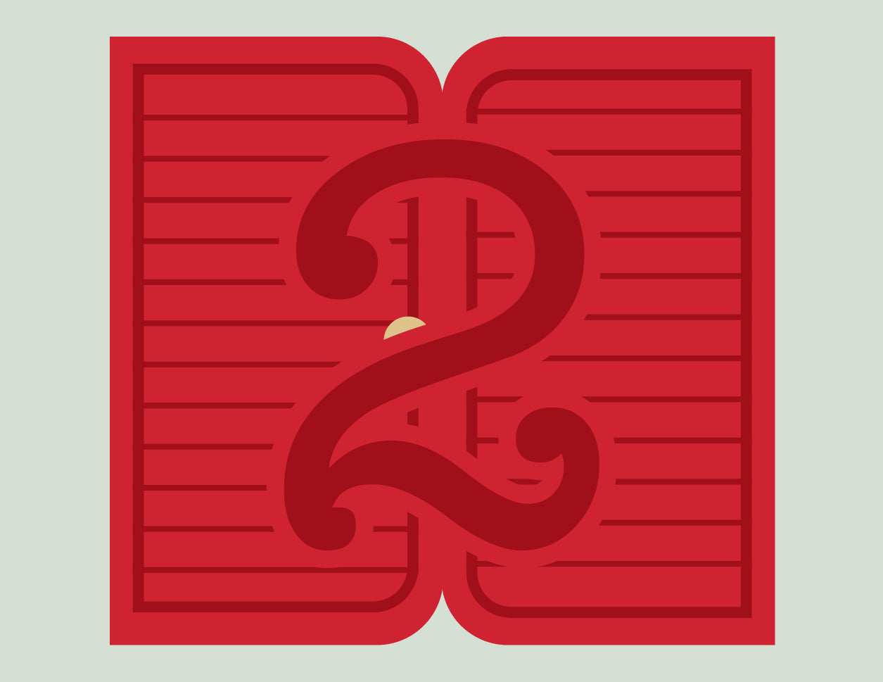 Red number '2' with a yellow dot on a light gray background