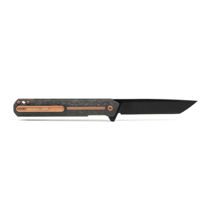 Black and copper folding knife with EOTECH logo on a white background