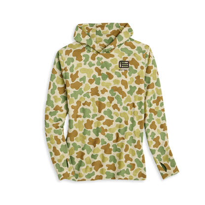 duck camo Freefly hoodie with a EOTECH logo on a white background