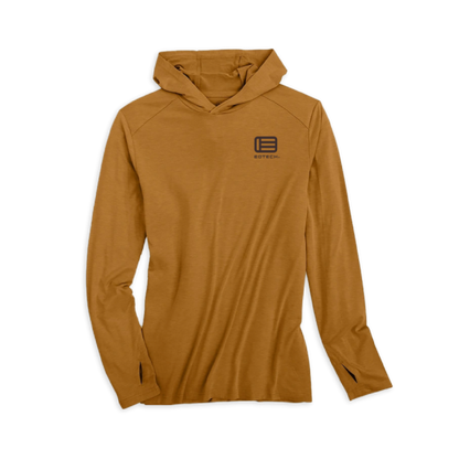 Copper or brown Freefly hoodie with a EOTECH logo on a white background