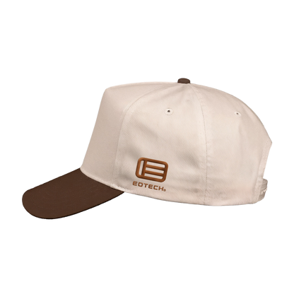 Beige cap with brown visor and Eotech logo on a white background
