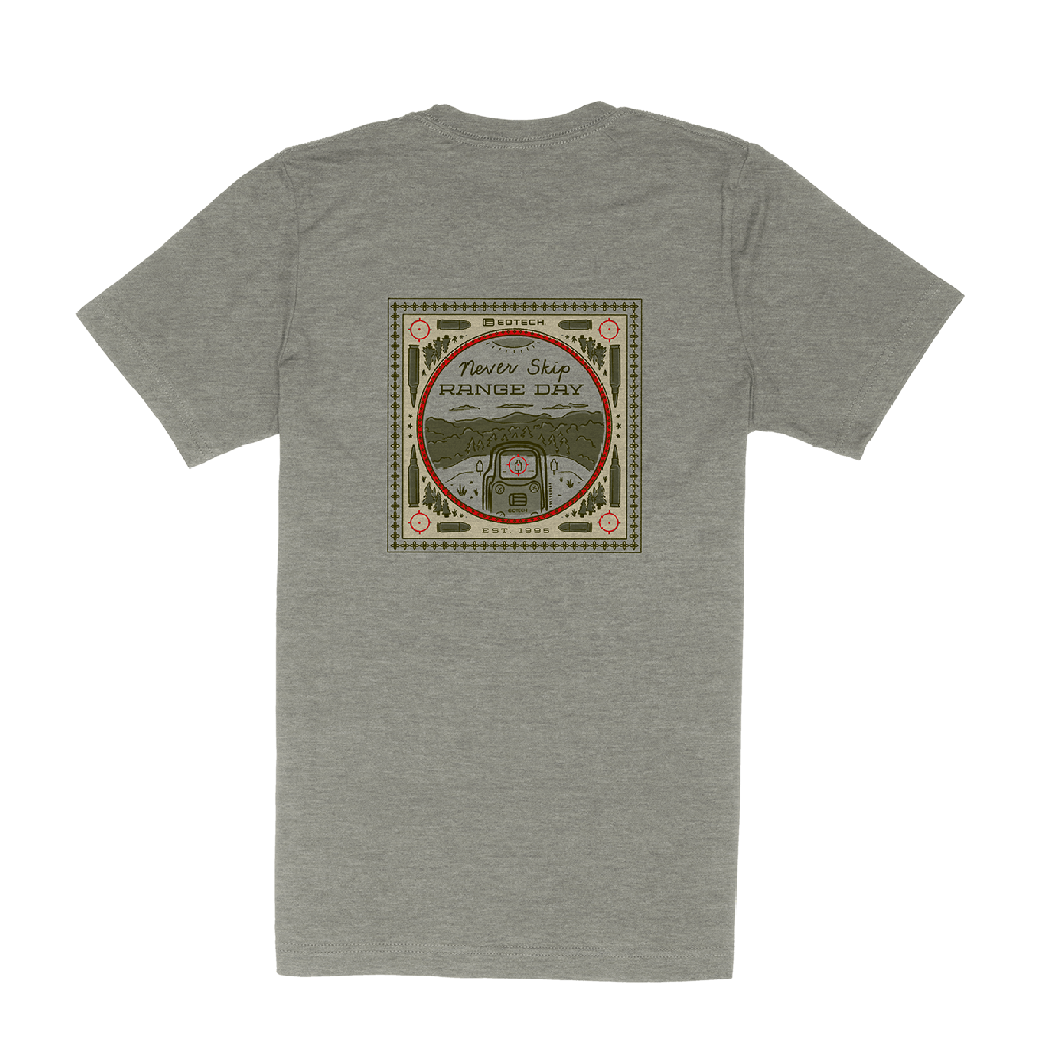 light green t-shirt with a graphic design on the back against a white background