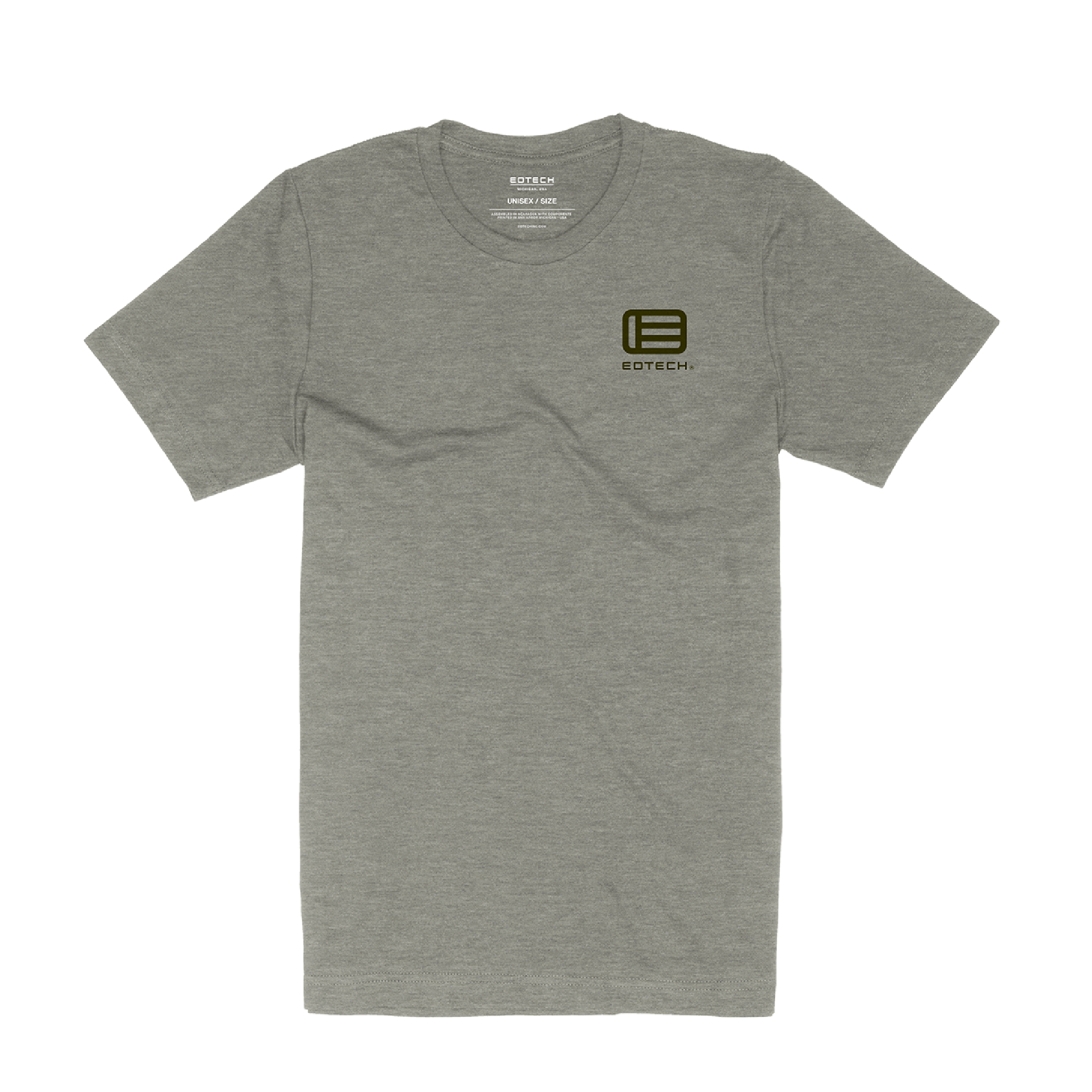 Light green t-shirt with a logo on the chest against a white background