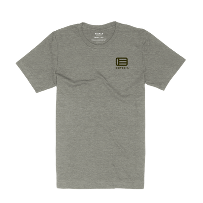 Light green t-shirt with a logo on the chest against a white background