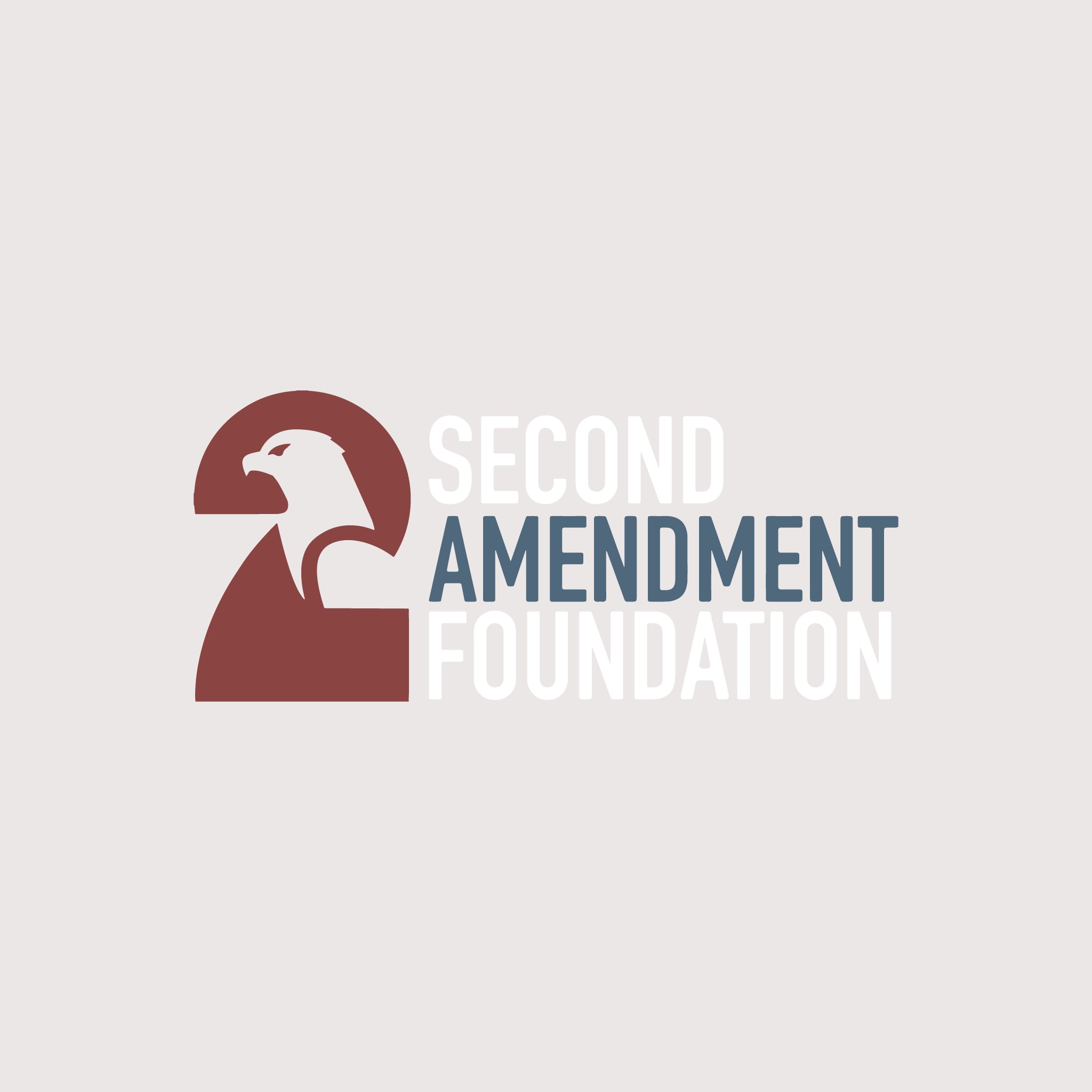 Logo of the Second Amendment Foundation on a gray background