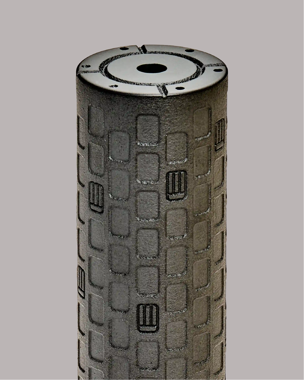 Black EOTECH DCBL suppressor on a gray background