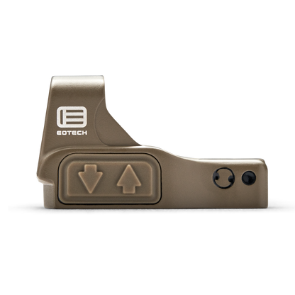 Tan EOTECH EFLX sight with red dot on a white background