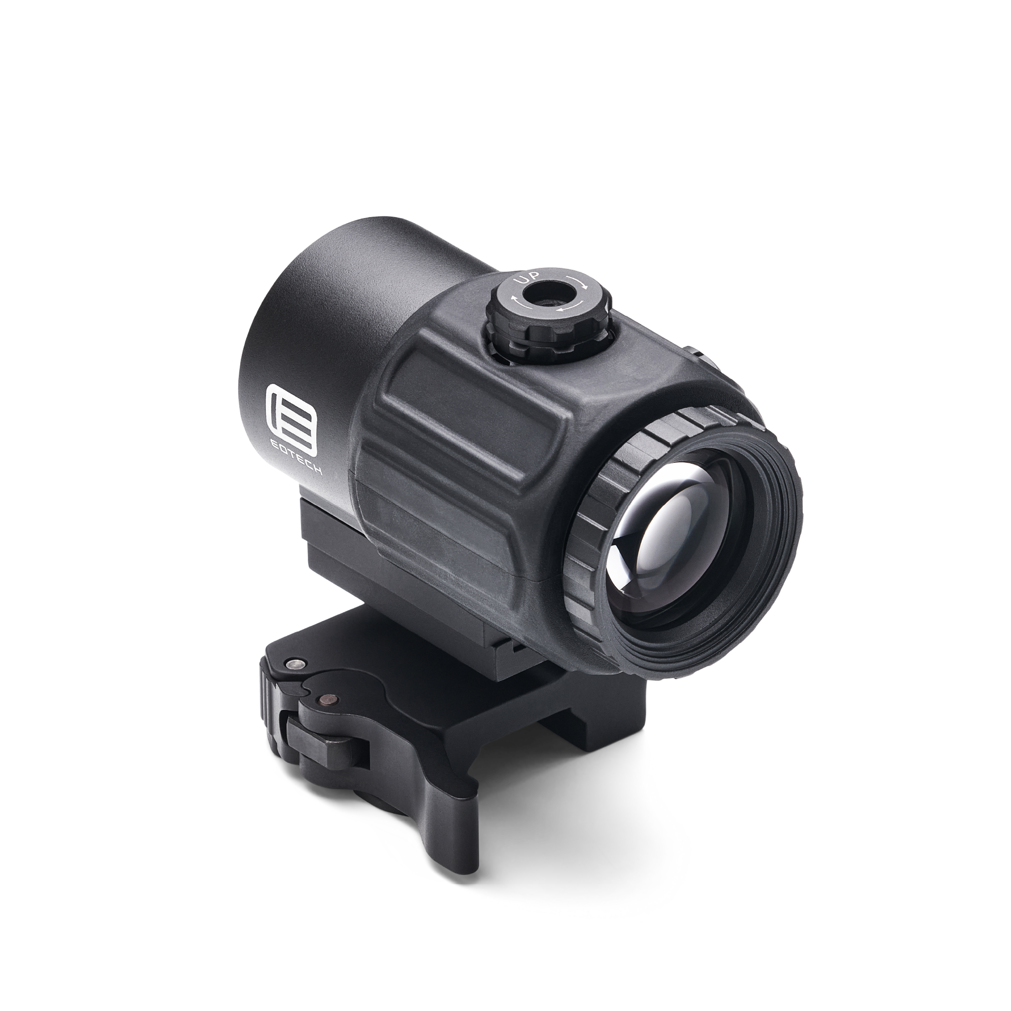 Black EOTECH G43 magnifier on a white background
