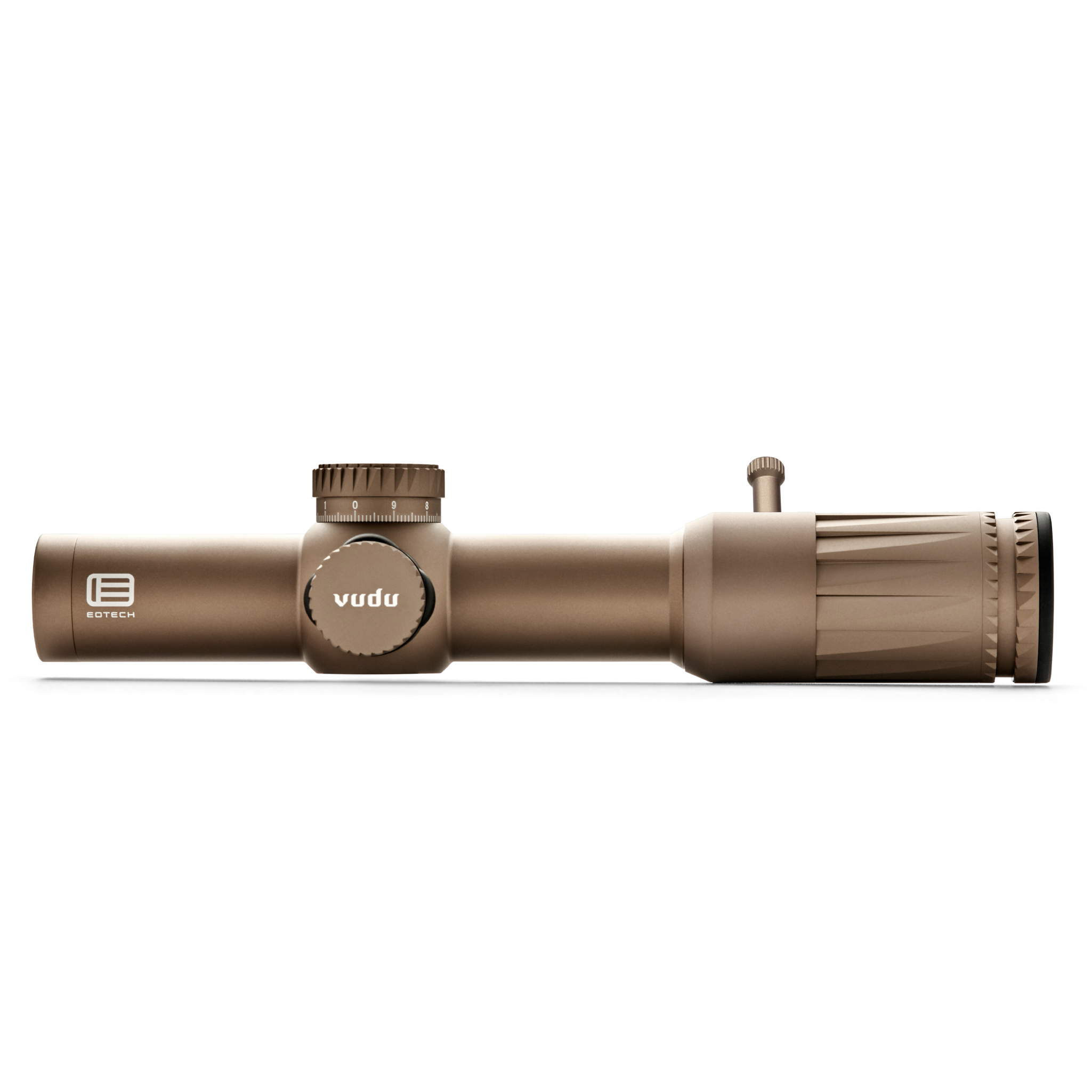 Vudu Tan riflescope on a white background