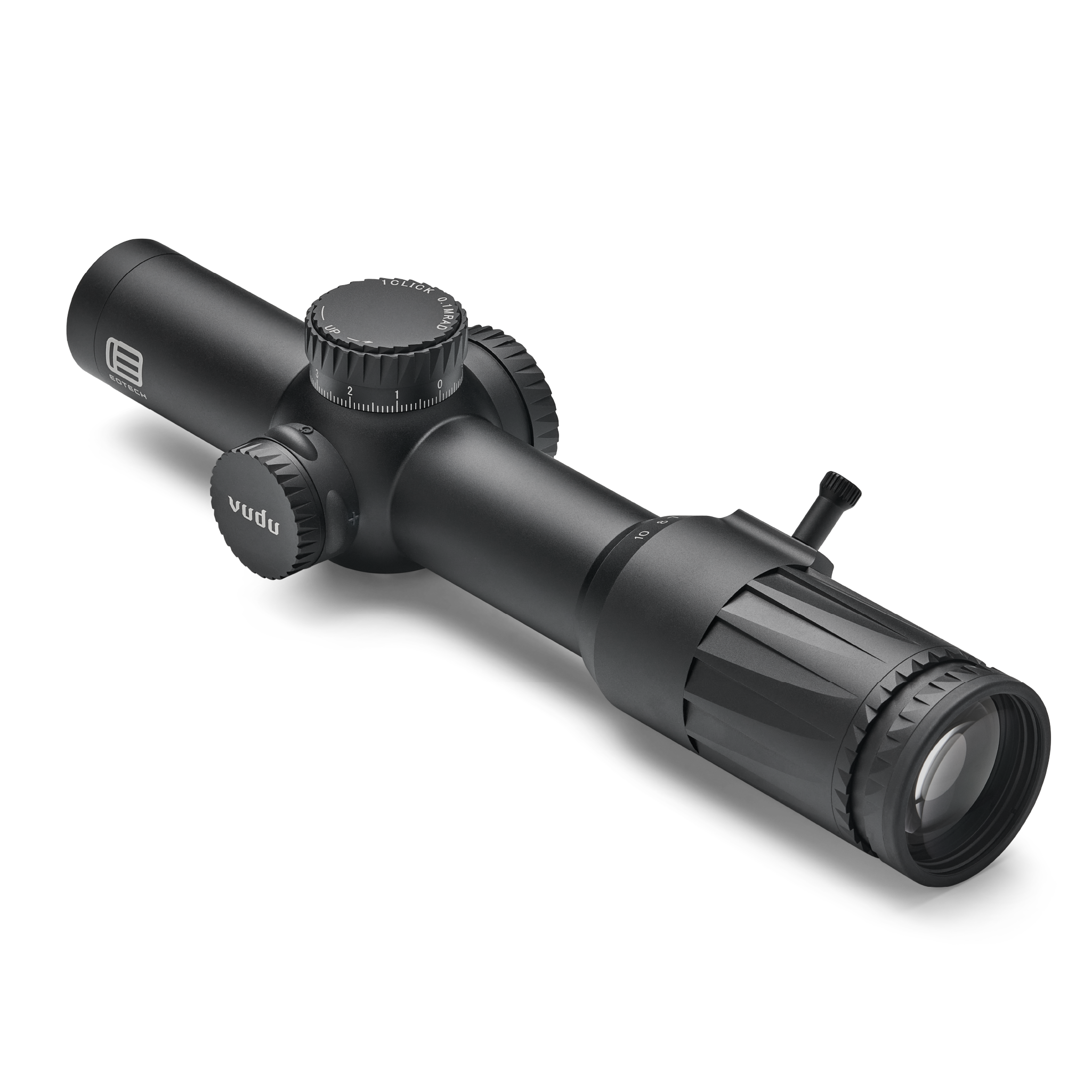 Vudu Black riflescope on a white background