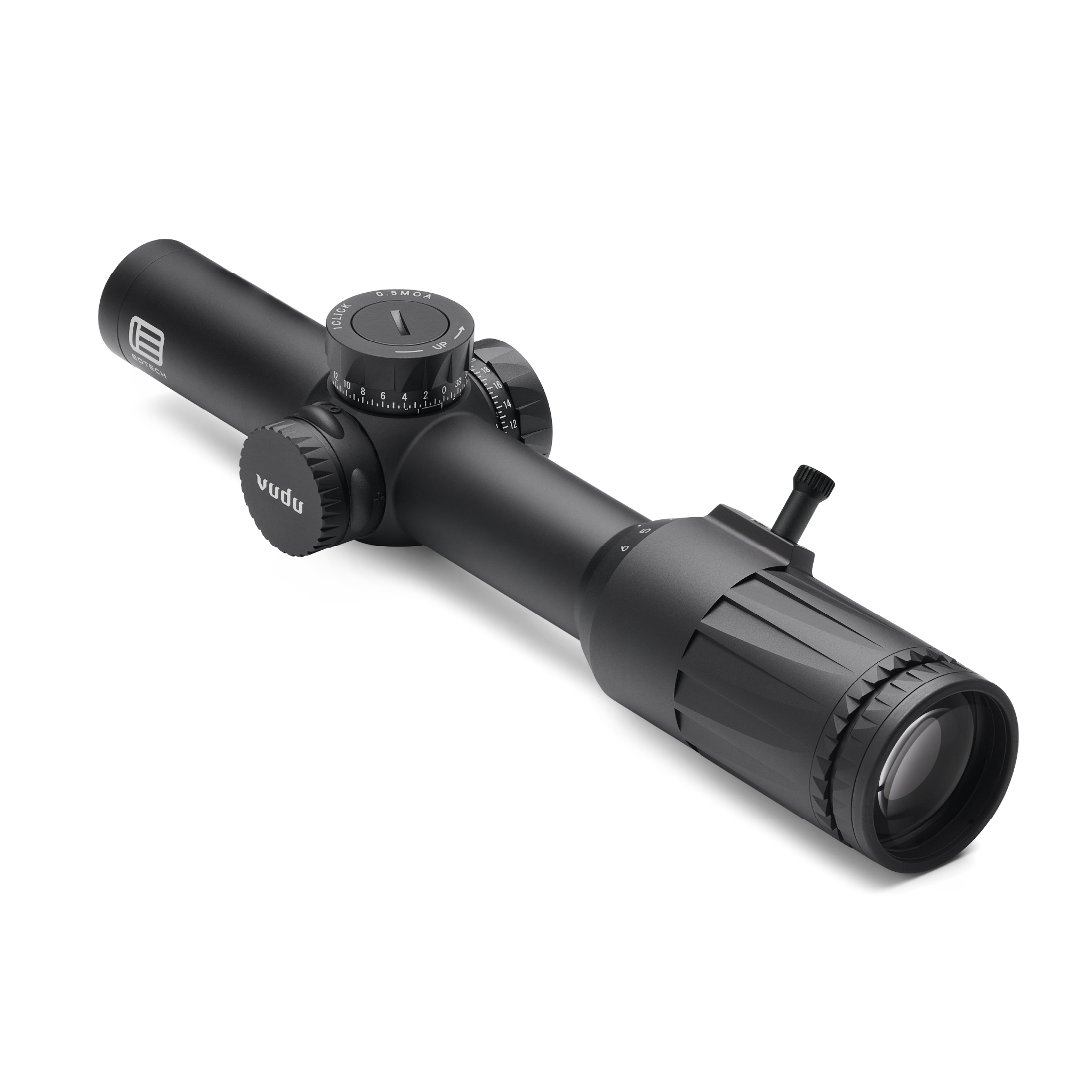 Black EOTECH Vudu rifle scope on a white background