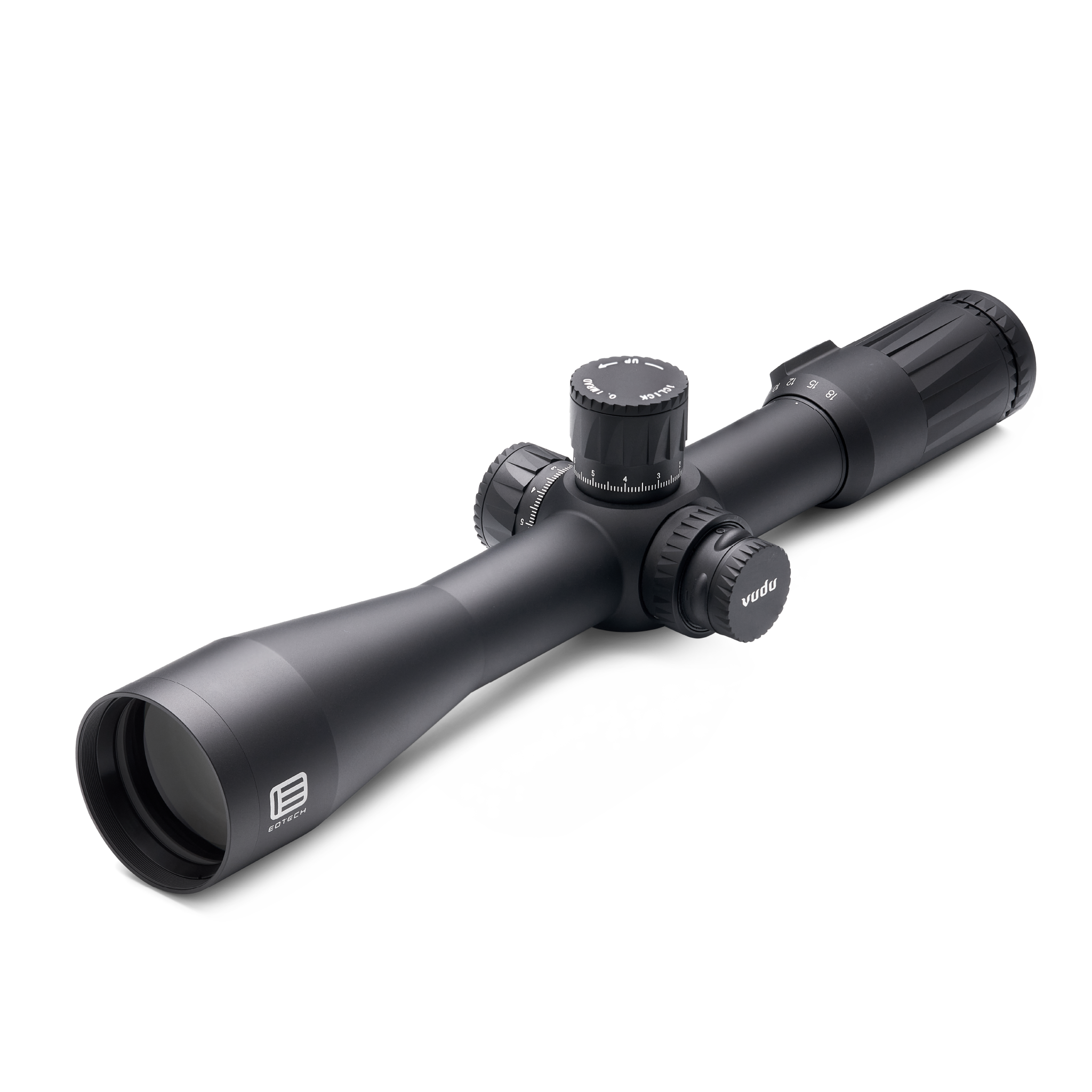 Black EOTECH Vudu rifle scope on a white background