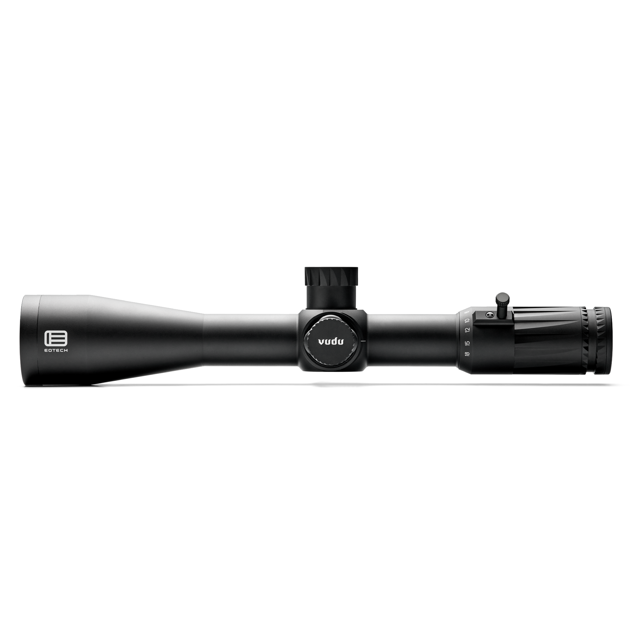 Vudu Black riflescope on a white background