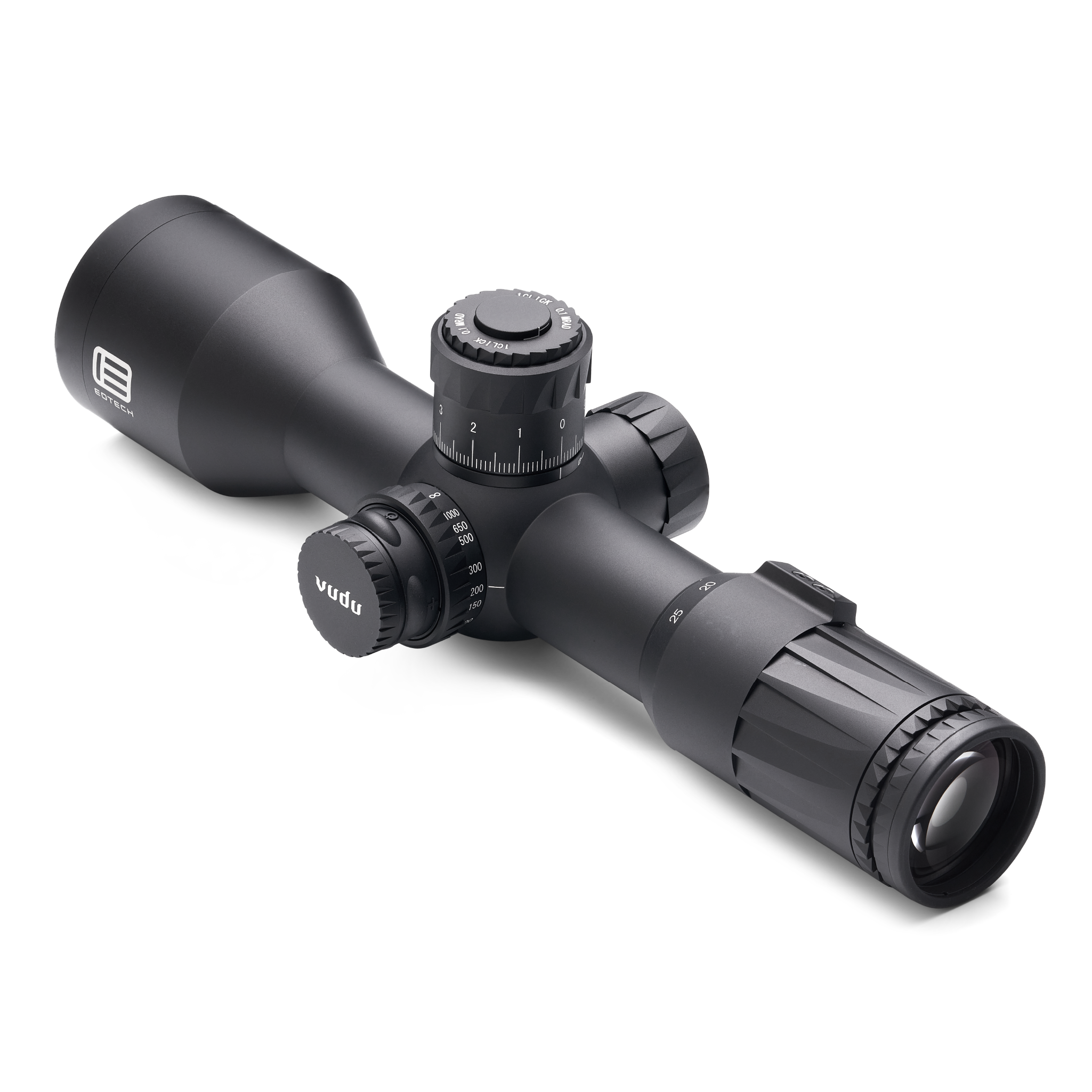 Vudu Black riflescope on a white background