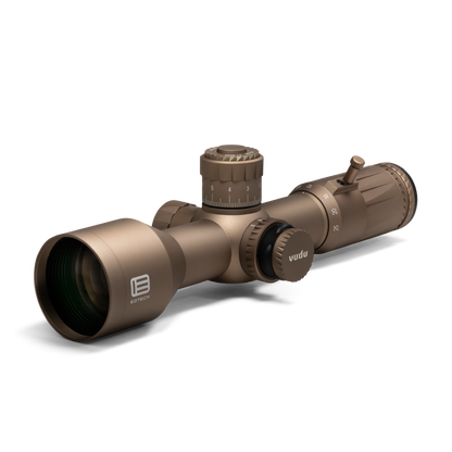 Vudu Tan riflescope on a white background