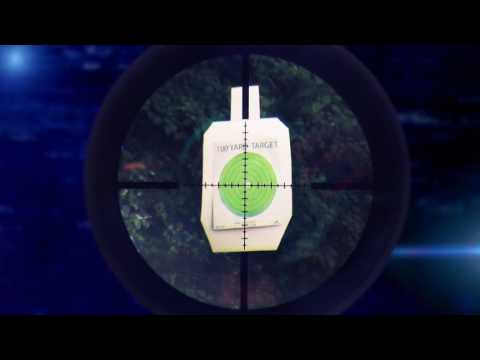 EOTECH Vudu reticle covering target with dark background