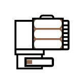 outline icon of a magnifier