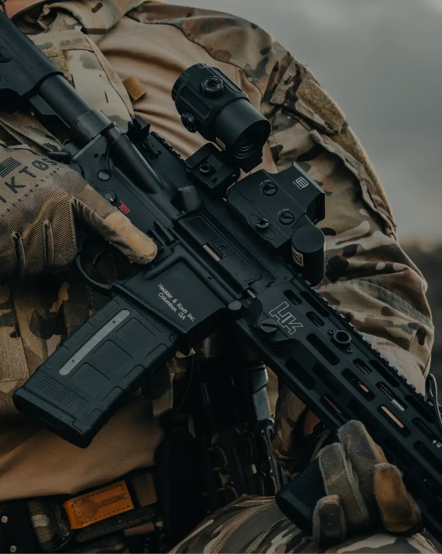 HWS EXPS3 HD with magnifier on gun