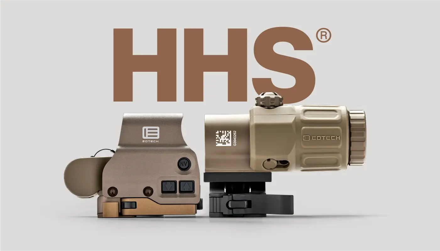 EOTECH HHS HWS tan optics on grey background