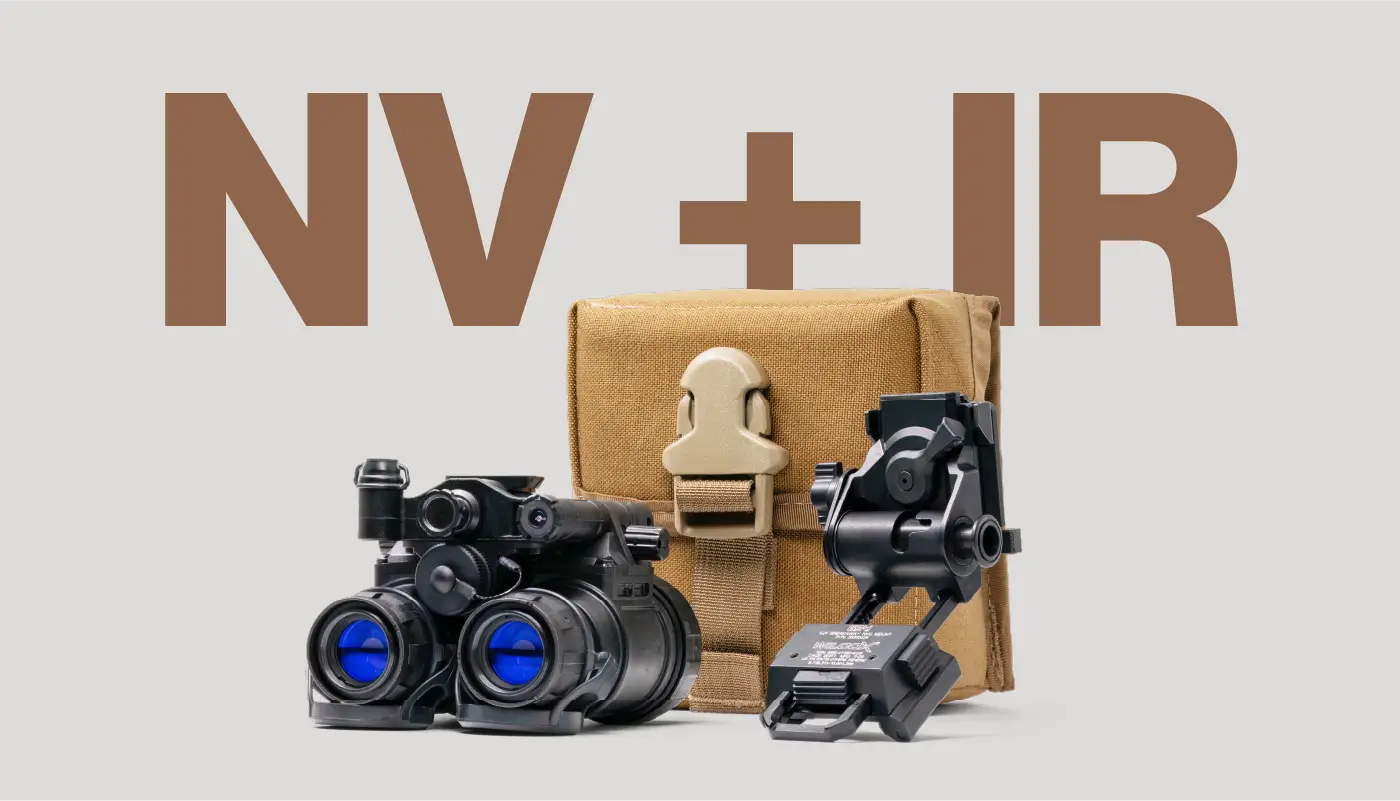 Night vision and thermal on white background