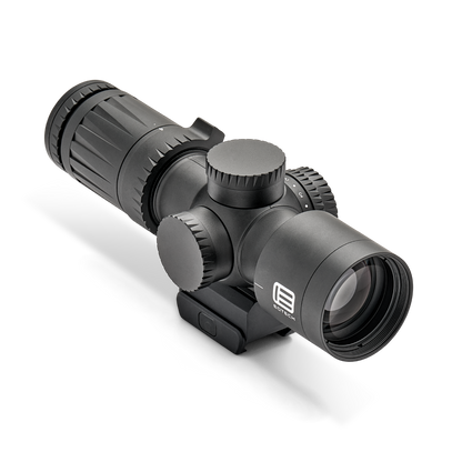 Vudu 4-12 riflescope with EOTECH logo on a white background right side at angle