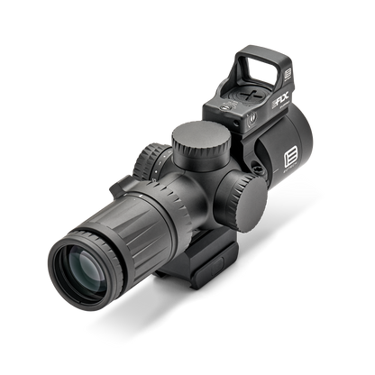 Vudu 4-12 riflescope with EOTECH logo on a white background right side angle with EFLX